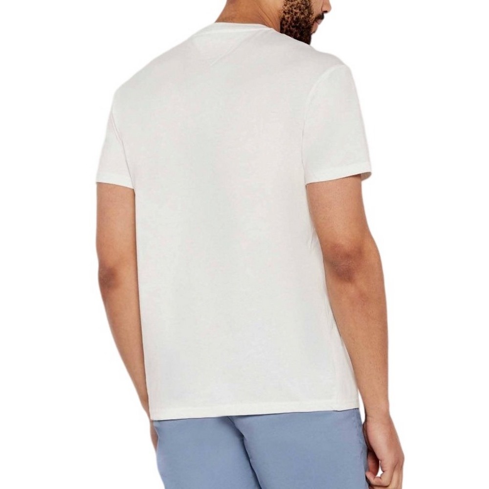 TOMMY JEANS REG FLAG LINEAR TEE T-SHIRT ΜΠΛΟΥΖΑ ΑΝΔΡΙΚΗ OFF WHITE