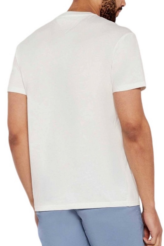 TOMMY JEANS REG FLAG LINEAR TEE T-SHIRT ΜΠΛΟΥΖΑ ΑΝΔΡΙΚΗ OFF WHITE