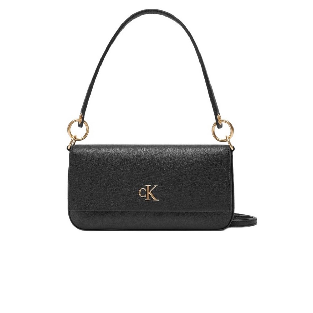 CALVIN KLEIN MINIMAL MONOGRAM SHOULDER POUC ΤΣΑΝΤΑ ΓΥΝΑΙΚΕΙΑ BLACK