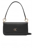 CALVIN KLEIN MINIMAL MONOGRAM SHOULDER POUC ΤΣΑΝΤΑ ΓΥΝΑΙΚΕΙΑ BLACK