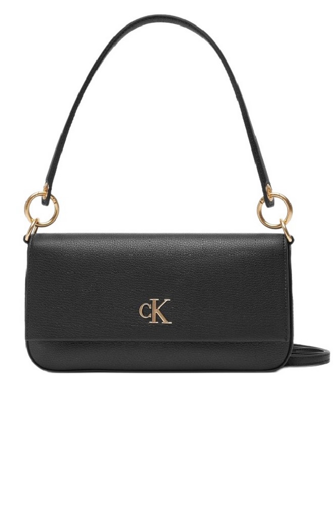 CALVIN KLEIN MINIMAL MONOGRAM SHOULDER POUC ΤΣΑΝΤΑ ΓΥΝΑΙΚΕΙΑ BLACK