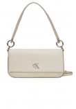 CALVIN KLEIN MINIMAL MONOGRAM SHOULDER POUC ΤΣΑΝΤΑ ΓΥΝΑΙΚΕΙΑ ECRU