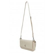 CALVIN KLEIN MINIMAL MONOGRAM SHOULDER POUC ΤΣΑΝΤΑ ΓΥΝΑΙΚΕΙΑ ECRU