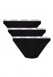 CALVIN KLEIN BIKINI 3PK ΕΣΩΡΟΥΧΟ ΓΥΝΑΙΚΕΙΟ BLACK/WHITE