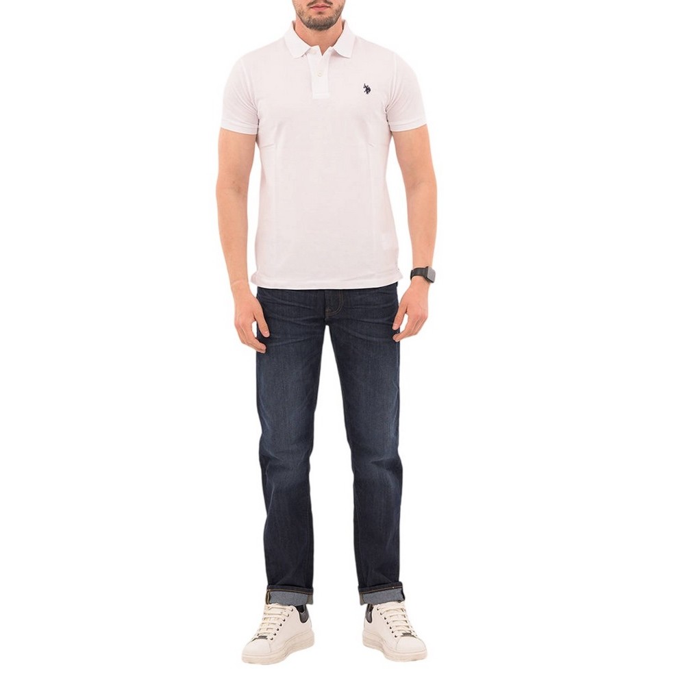 U.S POLO ASSN KING 000147 EHPD USPA BASIC POLO T-SHIRT ΜΠΛΟΥΖΑ ΑΝΔΡΙΚΗ WHITE