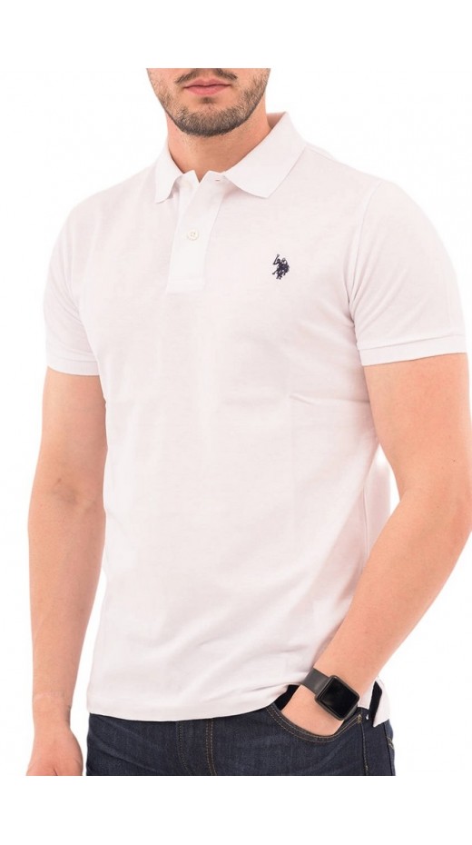 U.S POLO ASSN KING 000147 EHPD USPA BASIC POLO T-SHIRT ΜΠΛΟΥΖΑ ΑΝΔΡΙΚΗ WHITE