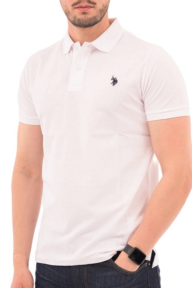 U.S POLO ASSN KING 000147 EHPD USPA BASIC POLO T-SHIRT ΜΠΛΟΥΖΑ ΑΝΔΡΙΚΗ WHITE