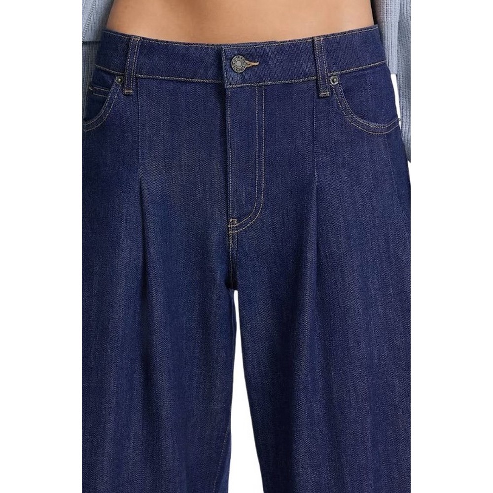 GUESS JEANS G12 PLEATED EXTRA WIDE LEG ΠΑΝΤΕΛΟΝΙ ΓΥΝΑΙΚΕΙΟ DARK BLUE