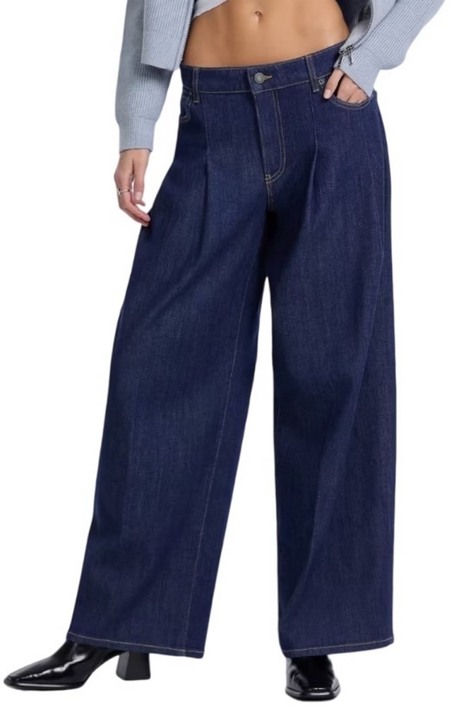 GUESS JEANS G12 PLEATED EXTRA WIDE LEG ΠΑΝΤΕΛΟΝΙ ΓΥΝΑΙΚΕΙΟ DARK BLUE