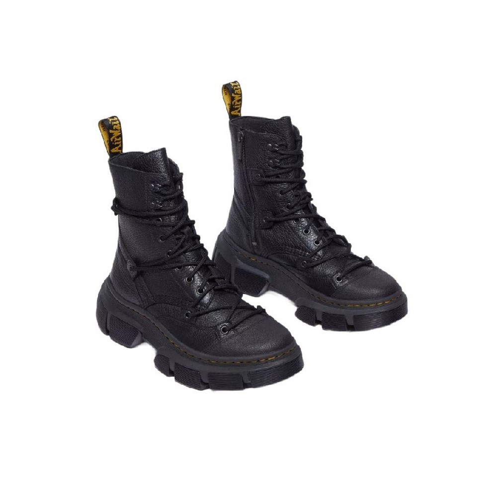 DR.MARTENS DMXL 8 EYE BOOT LUNAR RUBBER GRAIN LEATHER ΜΠΟΤΑΚΙ KONTO ΓΥΝΑΙΚΕΙΟ BLACK