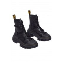 DR.MARTENS DMXL 8 EYE BOOT LUNAR RUBBER GRAIN LEATHER ΜΠΟΤΑΚΙ KONTO ΓΥΝΑΙΚΕΙΟ BLACK