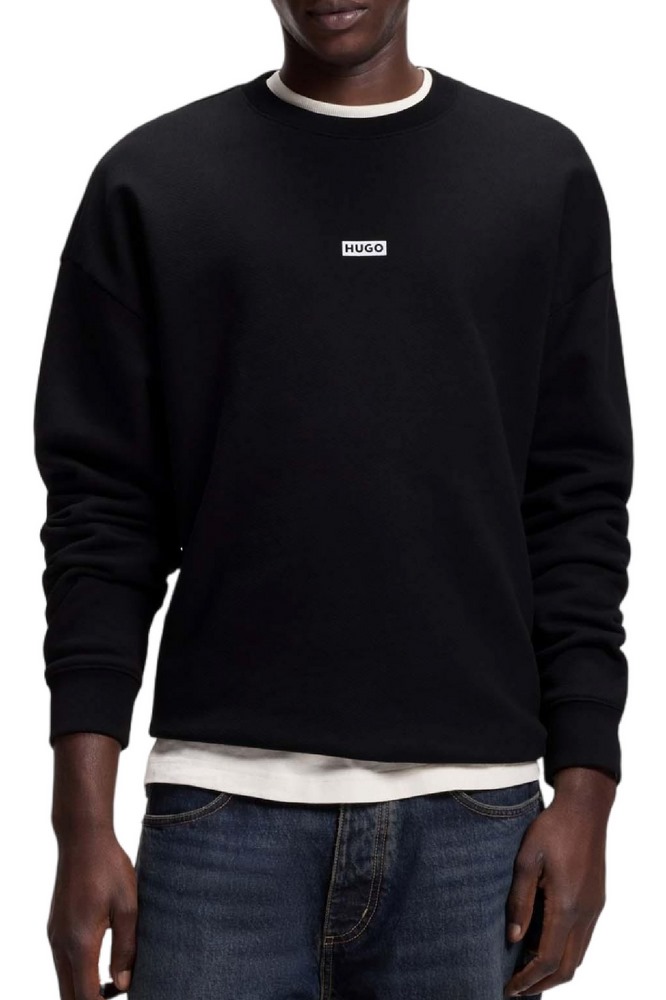 HUGO BOSS NAVIU JERSEY SWEATER ΜΠΛΟΥΖΑ ΦΟΥΤΕΡ ΑΝΔΡΙΚΗ BLACK