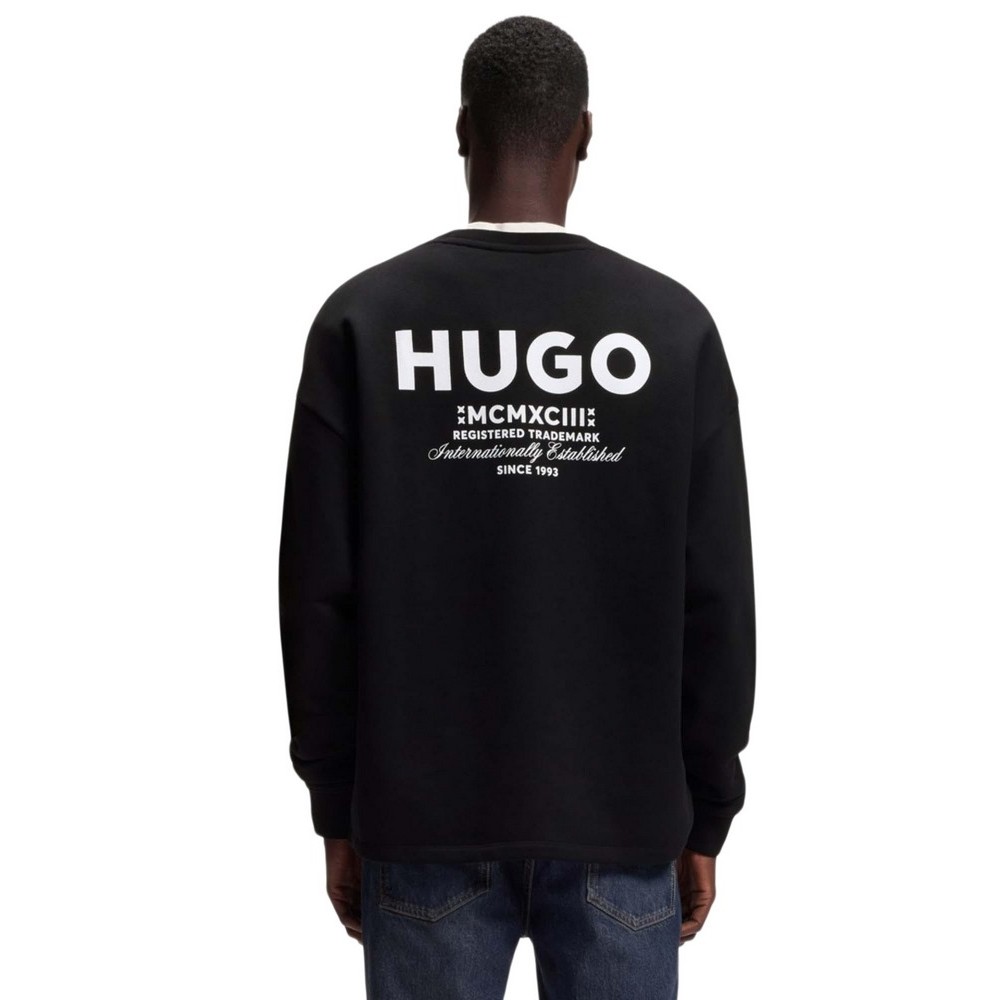 HUGO BOSS NAVIU JERSEY SWEATER ΜΠΛΟΥΖΑ ΦΟΥΤΕΡ ΑΝΔΡΙΚΗ BLACK