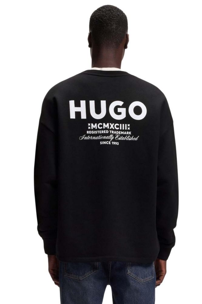 HUGO BOSS NAVIU JERSEY SWEATER ΜΠΛΟΥΖΑ ΦΟΥΤΕΡ ΑΝΔΡΙΚΗ BLACK