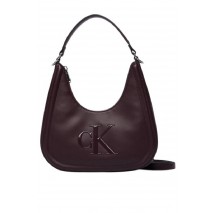 CALVIN KLEIN BOLD SMALL CRESCENT BAG ΤΣΑΝΤΑ ΓΥΝΑΙΚΕΙΑ BORDEAUX