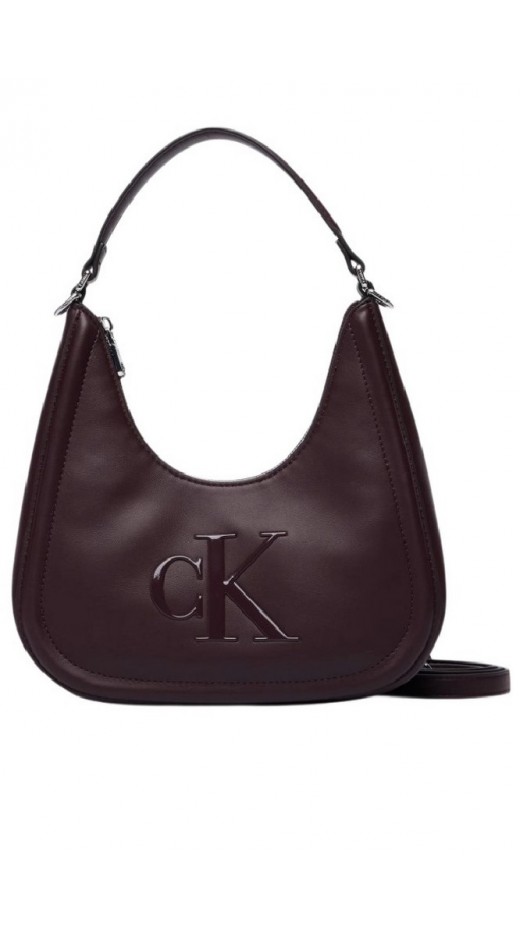 CALVIN KLEIN BOLD SMALL CRESCENT BAG ΤΣΑΝΤΑ ΓΥΝΑΙΚΕΙΑ BORDEAUX