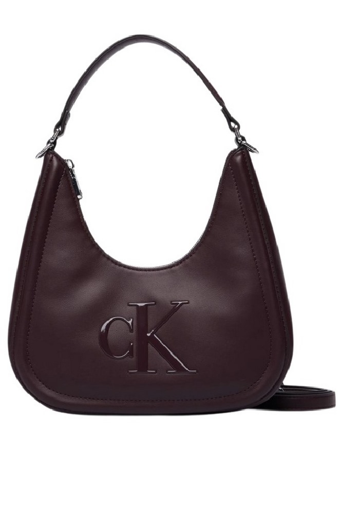 CALVIN KLEIN BOLD SMALL CRESCENT BAG ΤΣΑΝΤΑ ΓΥΝΑΙΚΕΙΑ BORDEAUX