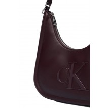 CALVIN KLEIN BOLD SMALL CRESCENT BAG ΤΣΑΝΤΑ ΓΥΝΑΙΚΕΙΑ BORDEAUX