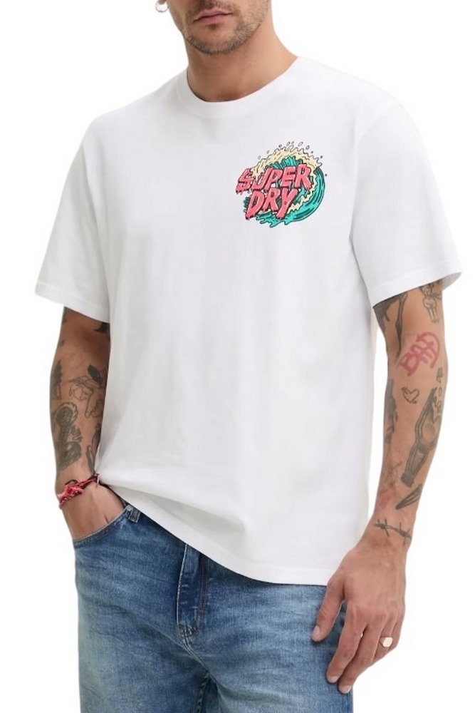 SUPERDRY D2 OVIN OUTDOOR NARRATIVE LOOSE TEE T-SHIRT ΜΠΛΟΥΖΑ ΑΝΔΡΙΚΟ WHITE