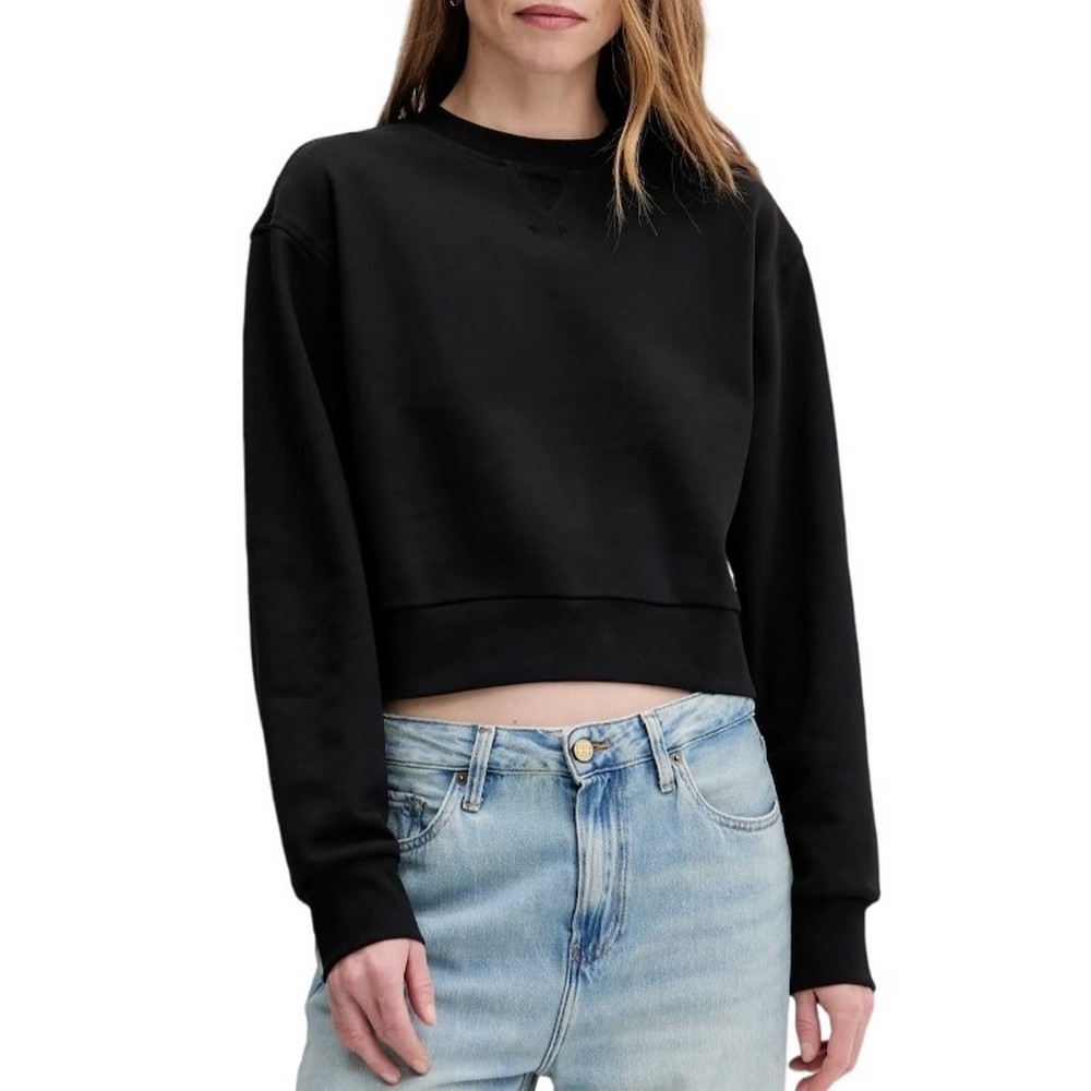 CALVIN KLEIN JEANS A CRPPD BDG LG SWT  ΦΟΥΤΕΡ ΜΠΛΟΥΖΑ ΓΥΝΑΙΚΕΙΑ BLACK
