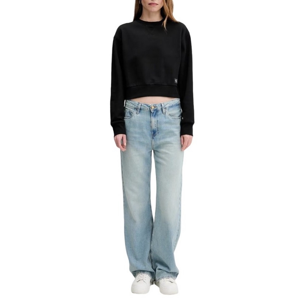 CALVIN KLEIN JEANS A CRPPD BDG LG SWT  ΦΟΥΤΕΡ ΜΠΛΟΥΖΑ ΓΥΝΑΙΚΕΙΑ BLACK