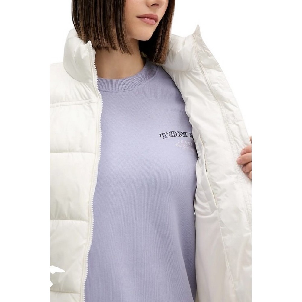 TOMMY JEANS ESSENTIAL PUFFER VEST SHINY ΓΙΛΕΚΟ ΜΠΟΥΦΑΝ ΓΥΝΑΙΚΕΙΟ WHITE