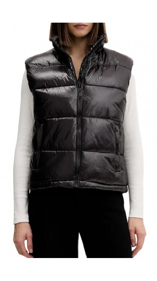 TOMMY JEANS ESSENTIAL PUFFER VEST SHINY ΓΙΛΕΚΟ ΜΠΟΥΦΑΝ ΓΥΝΑΙΚΕΙΟ BLACK