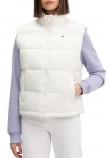 TOMMY JEANS ESSENTIAL PUFFER VEST SHINY ΓΙΛΕΚΟ ΜΠΟΥΦΑΝ ΓΥΝΑΙΚΕΙΟ WHITE