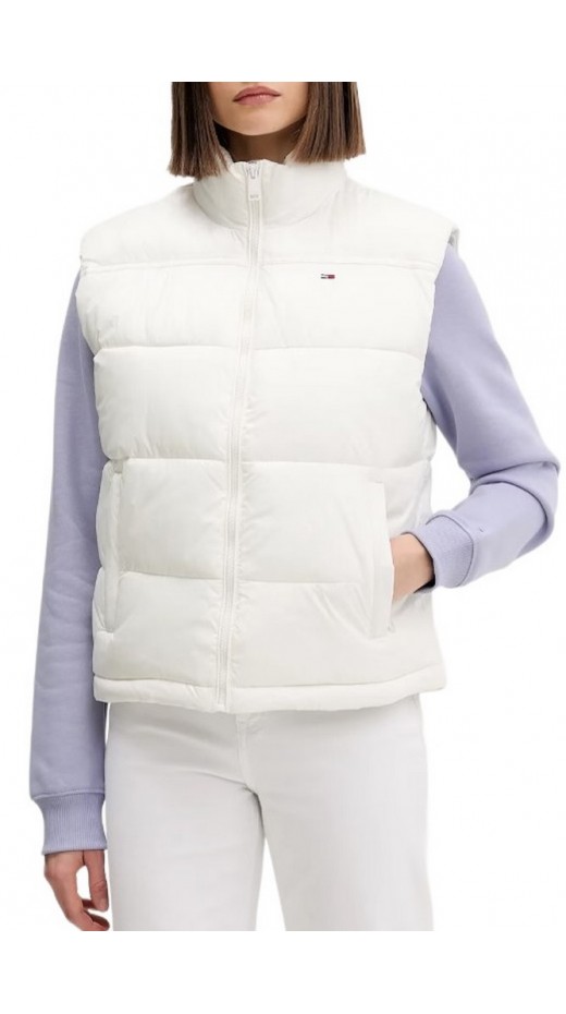 TOMMY JEANS ESSENTIAL PUFFER VEST SHINY ΓΙΛΕΚΟ ΜΠΟΥΦΑΝ ΓΥΝΑΙΚΕΙΟ WHITE