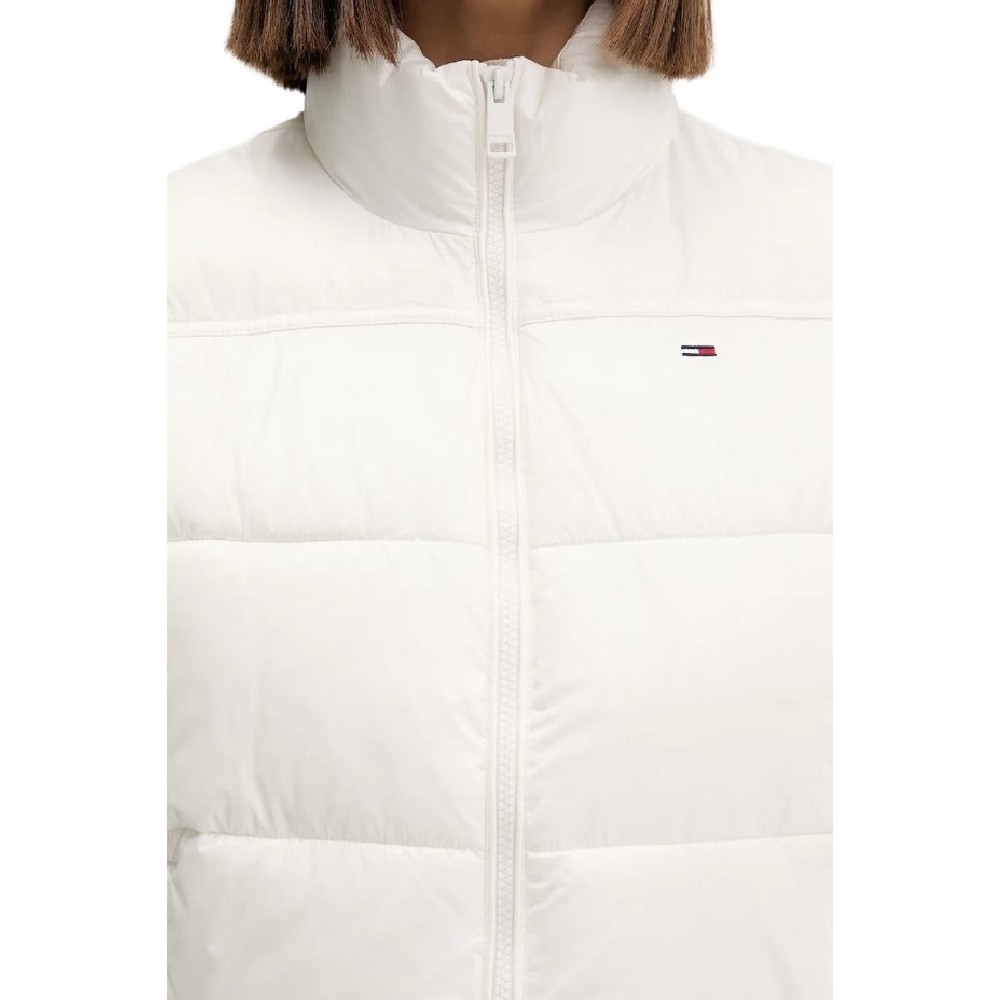 TOMMY JEANS ESSENTIAL PUFFER VEST SHINY ΓΙΛΕΚΟ ΜΠΟΥΦΑΝ ΓΥΝΑΙΚΕΙΟ WHITE