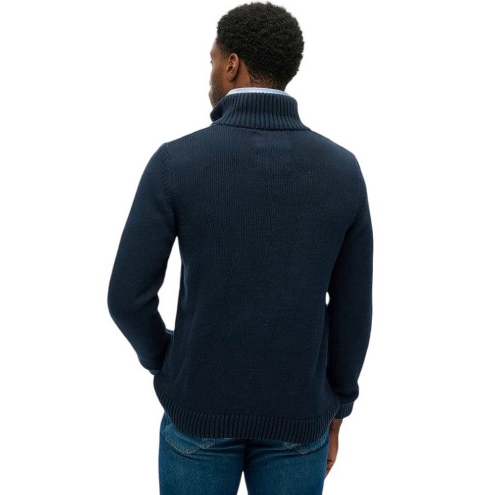 SUPERDRY D1 OVIN COTTON HALF ZIP KNIT  ΜΠΛΟΥΖΑ ΠΛΕΚΤΗ ΑΝΔΡΙΚΗ NAVY