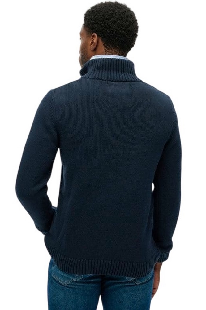 SUPERDRY D1 OVIN COTTON HALF ZIP KNIT  ΜΠΛΟΥΖΑ ΠΛΕΚΤΗ ΑΝΔΡΙΚΗ NAVY