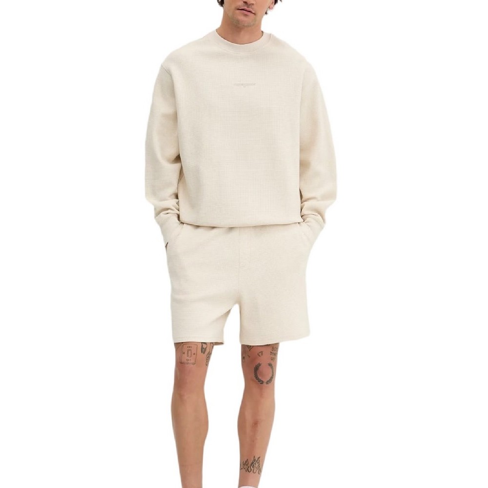 TOMMY JEANS RLX WAFFLE SCRIPT CREW ΜΠΛΟΥΖΑ ΑΝΔΡΙΚΗ ECRU
