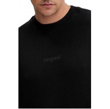 TOMMY JEANS RLX WAFFLE SCRIPT CREW ΜΠΛΟΥΖΑ ΑΝΔΡΙΚΗ BLACK