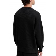 TOMMY JEANS RLX WAFFLE SCRIPT CREW ΜΠΛΟΥΖΑ ΑΝΔΡΙΚΗ BLACK