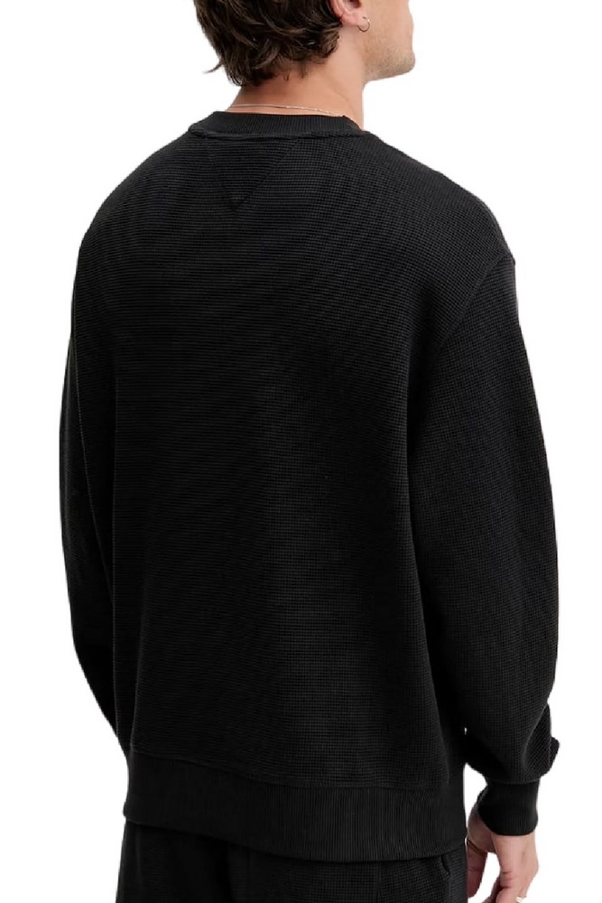 TOMMY JEANS RLX WAFFLE SCRIPT CREW ΜΠΛΟΥΖΑ ΑΝΔΡΙΚΗ BLACK