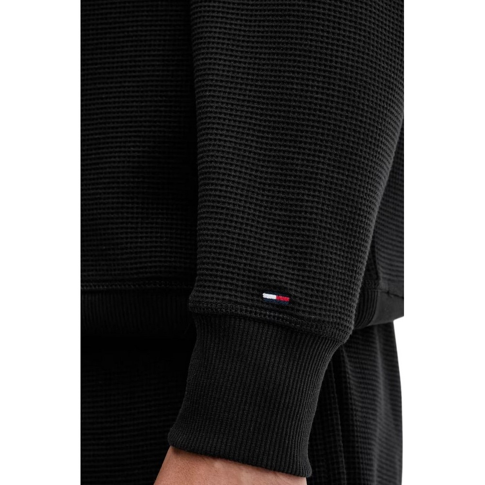 TOMMY JEANS RLX WAFFLE SCRIPT CREW ΜΠΛΟΥΖΑ ΑΝΔΡΙΚΗ BLACK