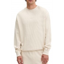 TOMMY JEANS RLX WAFFLE SCRIPT CREW ΜΠΛΟΥΖΑ ΑΝΔΡΙΚΗ ECRU