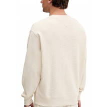 TOMMY JEANS RLX WAFFLE SCRIPT CREW ΜΠΛΟΥΖΑ ΑΝΔΡΙΚΗ ECRU