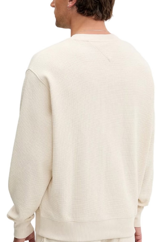 TOMMY JEANS RLX WAFFLE SCRIPT CREW ΜΠΛΟΥΖΑ ΑΝΔΡΙΚΗ ECRU