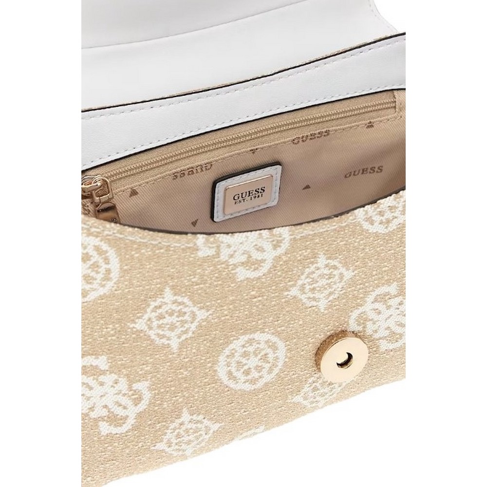 GUESS BEYZA FLAP SHOULDER BAG ΤΣΑΝΤΑ ΓΥΝΑΙΚΕΙΑ WHITE