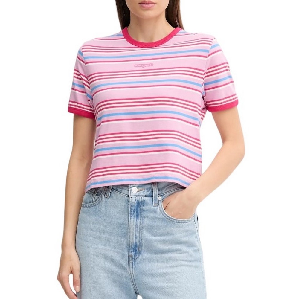 TOMMY JEANS REG SH SCRIPT STRIPE TEE T-SHIRT ΜΠΛΟΥΖΑ ΓΥΝΑΙΚΕΙΑ MULTI