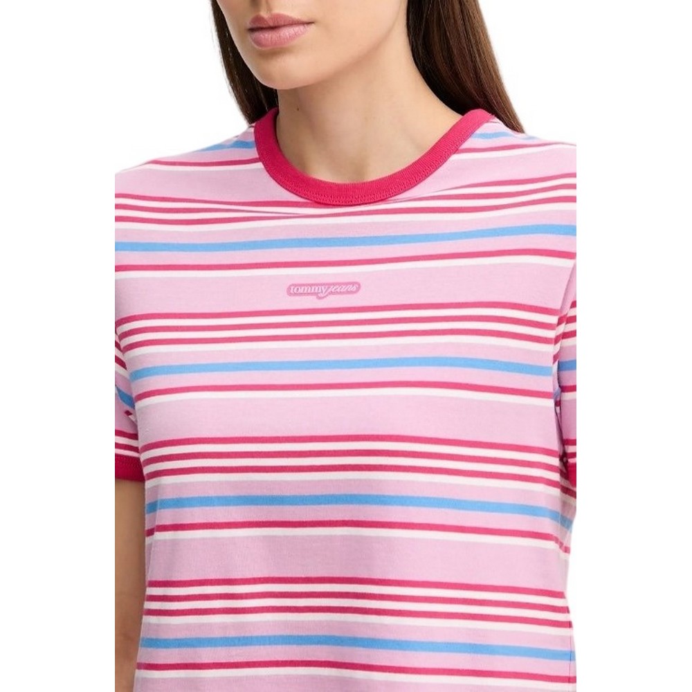 TOMMY JEANS REG SH SCRIPT STRIPE TEE T-SHIRT ΜΠΛΟΥΖΑ ΓΥΝΑΙΚΕΙΑ MULTI