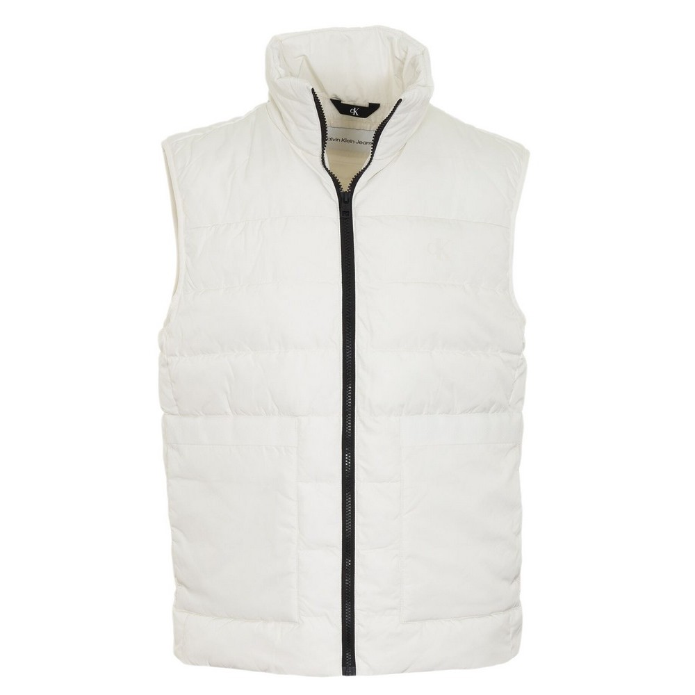 CALVIN KLEIN JEANS BADGE ELASTIC TRIM VEST ΜΠΟΥΦΑΝ-ΓΙΛΕΚΟ ΑΝΔΡΙΚΟ ECRU