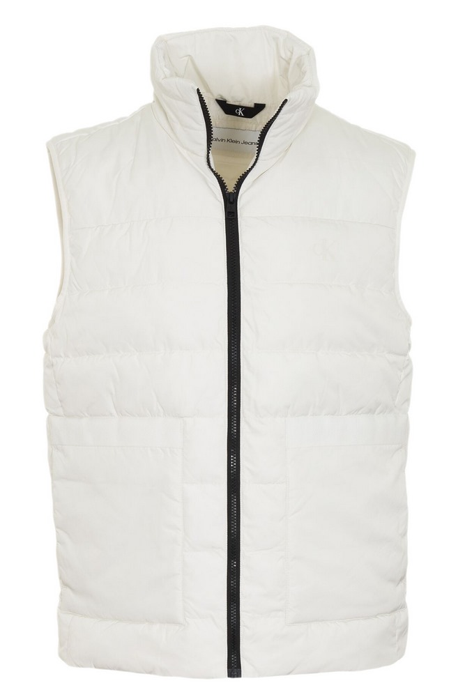 CALVIN KLEIN JEANS BADGE ELASTIC TRIM VEST ΜΠΟΥΦΑΝ-ΓΙΛΕΚΟ ΑΝΔΡΙΚΟ ECRU