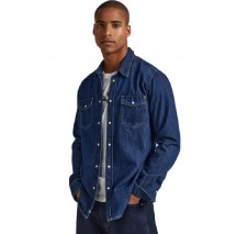 PEPE JEANS LONDON E2 DROP 2B HAMMOND ΠΟΥΚΑΜΙΣΟ ΑΝΔΡΙΚΟ BLUΕ DENIM