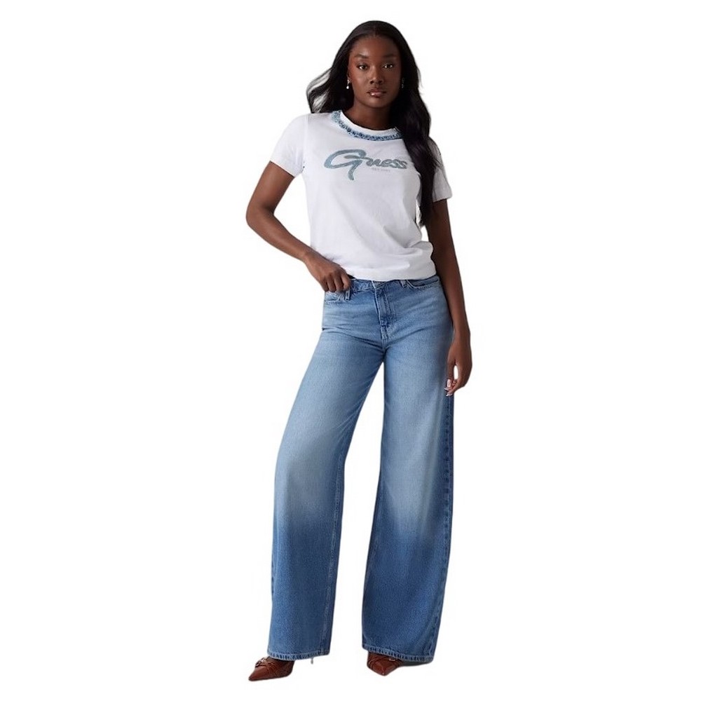 GUESS JEANS CHAIN TEET-SHIRT  ΜΠΛΟΥΖΑ ΓΥΝΑΙΚΕΙΑ WHITE