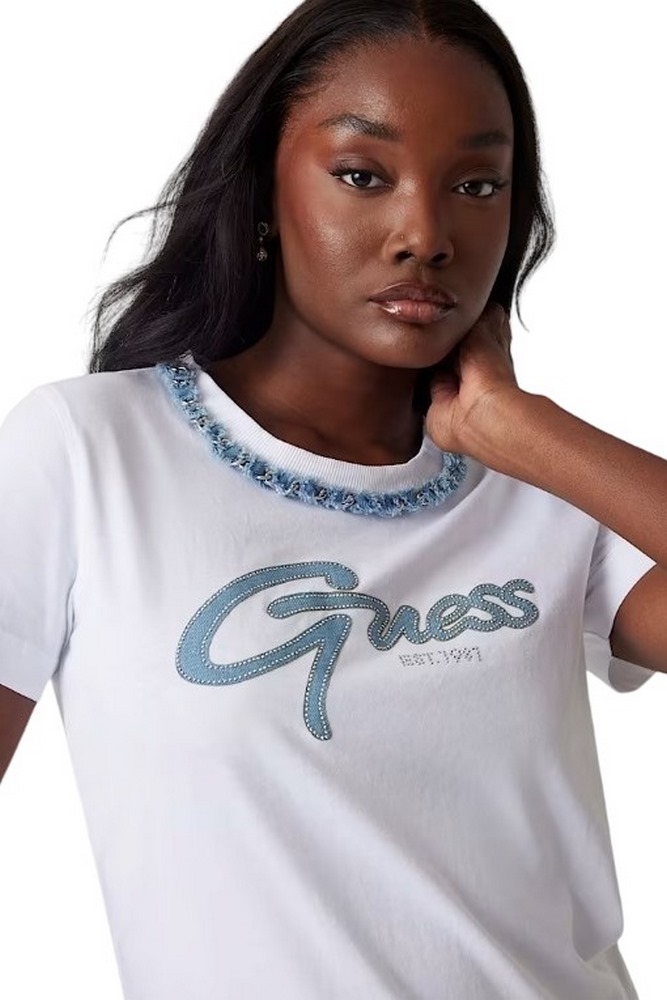 GUESS JEANS CHAIN TEET-SHIRT  ΜΠΛΟΥΖΑ ΓΥΝΑΙΚΕΙΑ WHITE