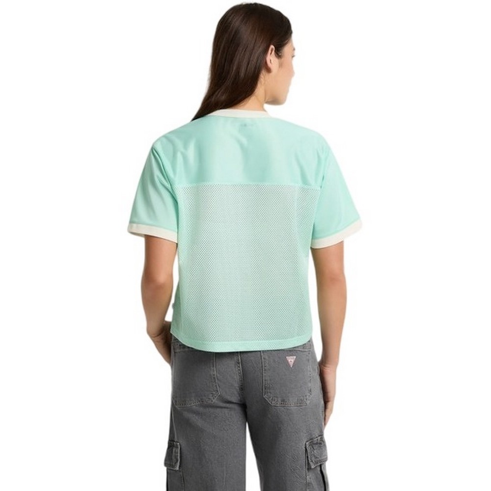 GUESS JEANS NECK 81 BOXY RECY POLY ATHLETIC T-SHIRT ΜΠΛΟΥΖΑ ΓΥΝΑΙΚΕΙΑ PETROL