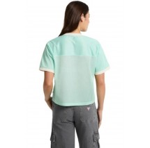 GUESS JEANS NECK 81 BOXY RECY POLY ATHLETIC T-SHIRT ΜΠΛΟΥΖΑ ΓΥΝΑΙΚΕΙΑ PETROL
